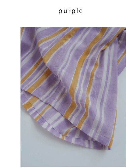 Mix stripeコットンVネックワンピース