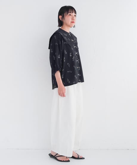 moveストライプファブリックシャツ