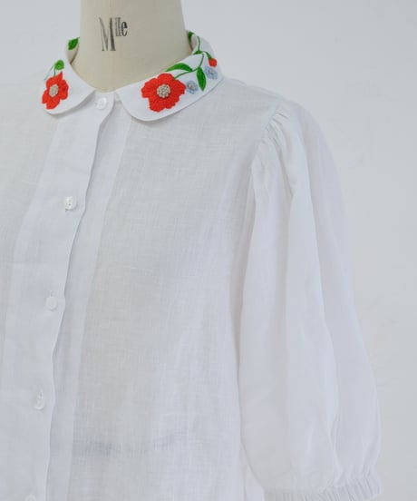 アリ刺繍Singリネンシャツ