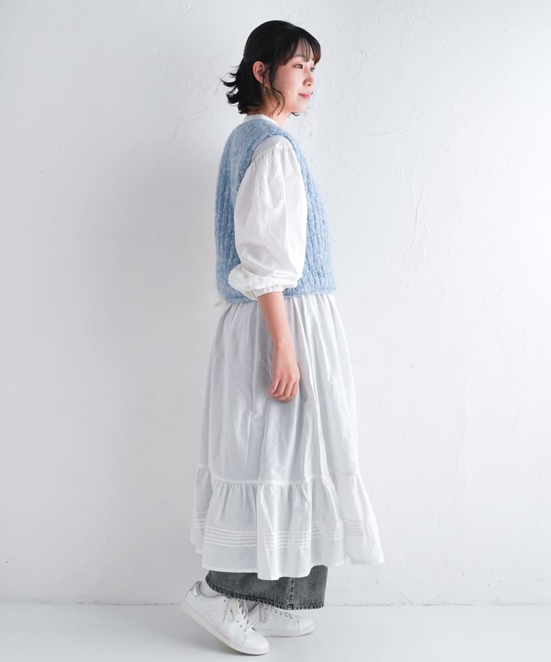 MIXヤーン春色ハンドニットベスト | kapuwa