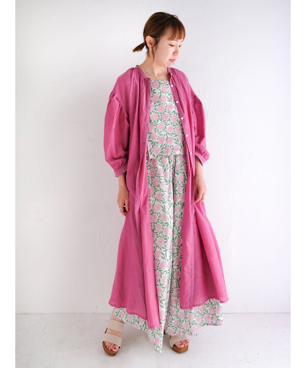 ちりめんジップアップコート　カルゼシャツワンピース ZIP-UP DENIM SHIRT DRESS ジップアップデニムシャツワンピース