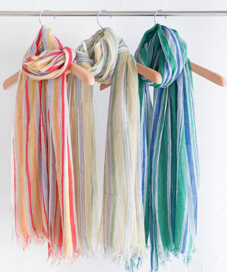 Multi stripeコットンガーゼストール