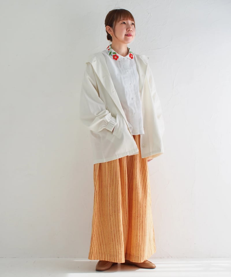 kapuwa あり刺繍 Sing リネンシャツ 長袖 ブラウス 麻 kapuwa】刺繍ブラウス