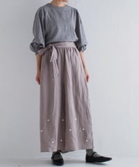 あり刺繍Singリネンワイドパンツ