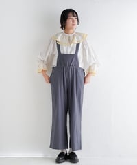 無地コットンモス吊りパンツ