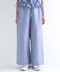 コットンリネン先染めストライプパンツ