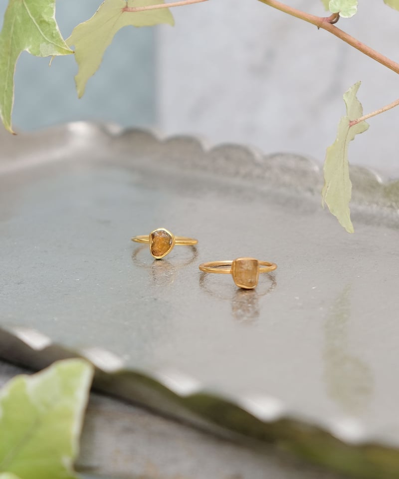 天然石リング イエロートルマリン / ゴールドリング | kapuwa