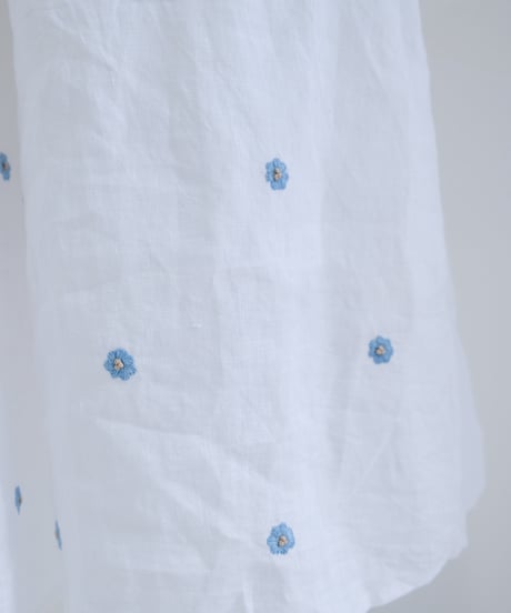 アリ刺繍Singリネンワイドパンツ