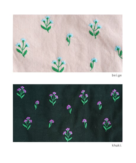 アリ刺繍コーデュロイコート