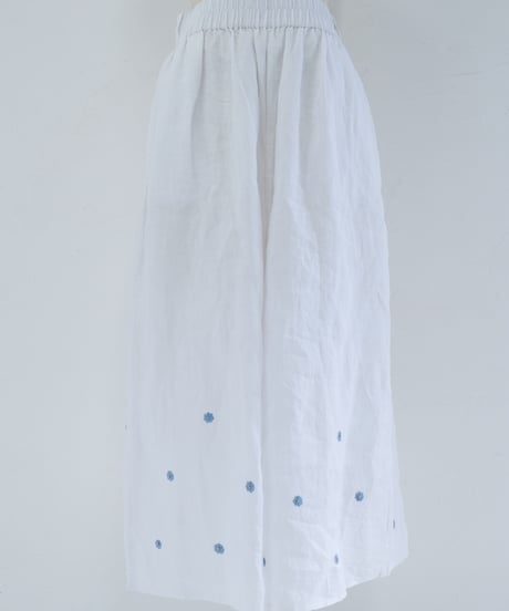アリ刺繍Singリネンワイドパンツ