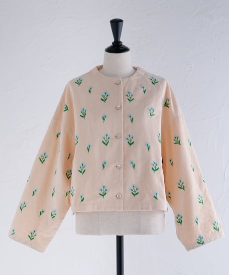 アリ刺繍コーデュロイジャケット