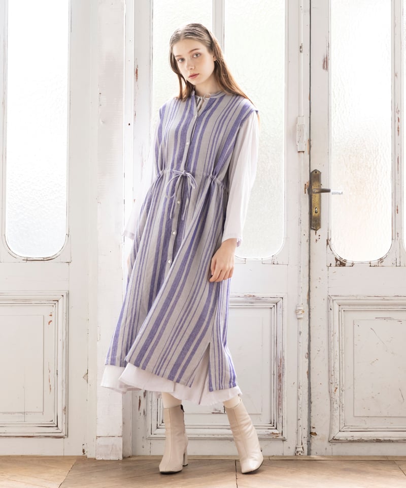 カディコットンウールストライプワンピース | kapuwa 