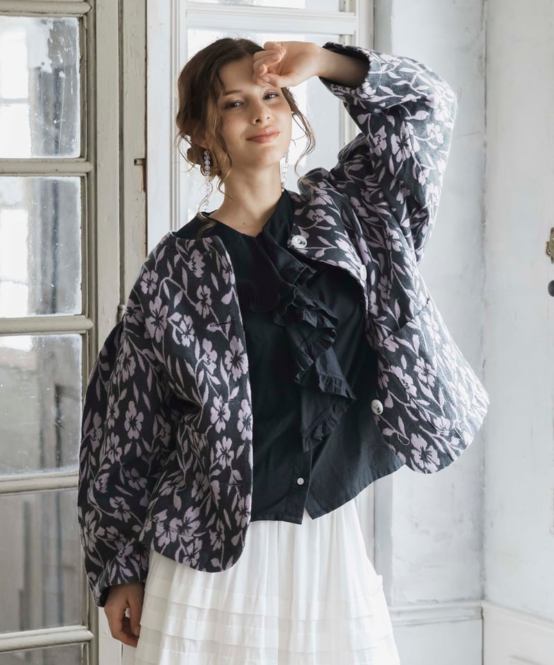 手織りジャガードフラワージャケット | kapuwa