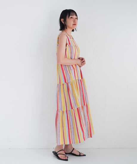Multi stripeカディティアードワンピース
