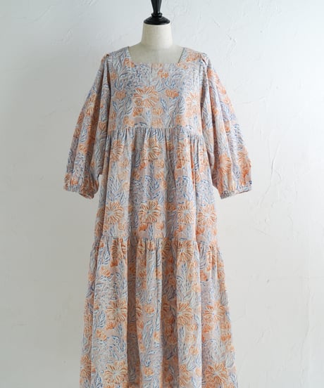 Floral コーデュロイワンピース