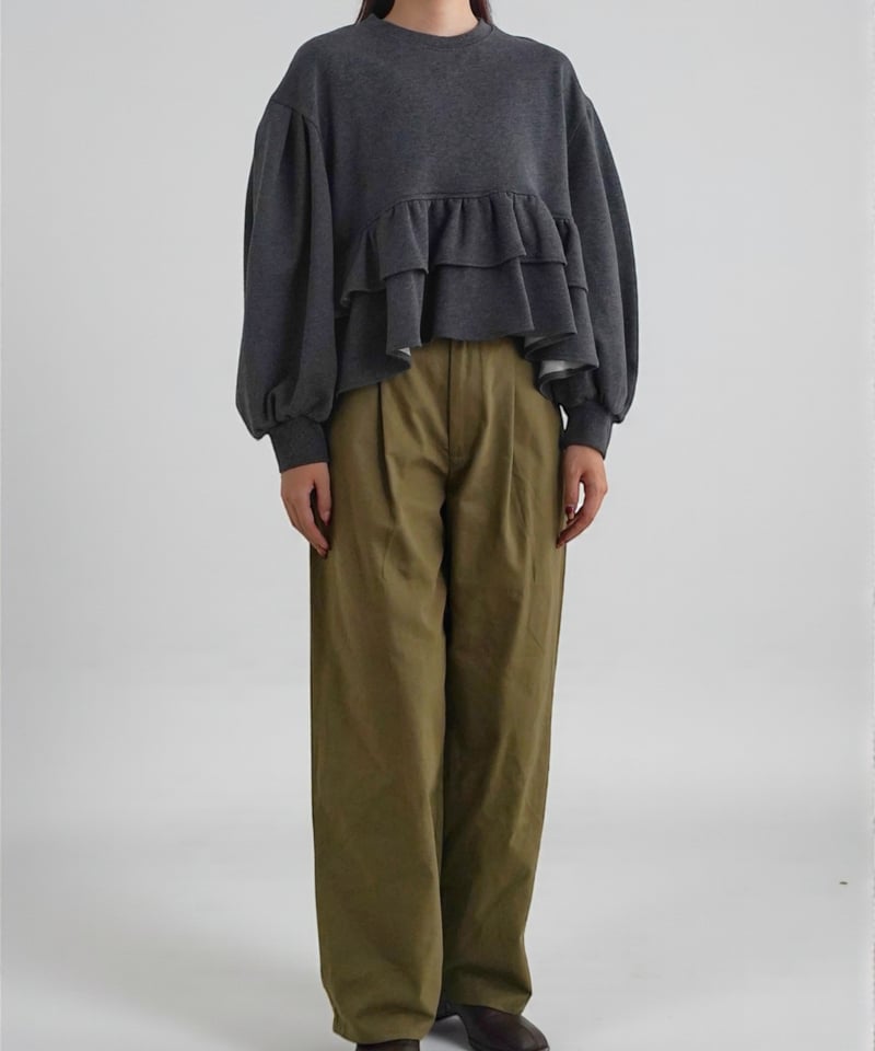 裏毛ぺプラムギャザープルオーバー | kapuwa