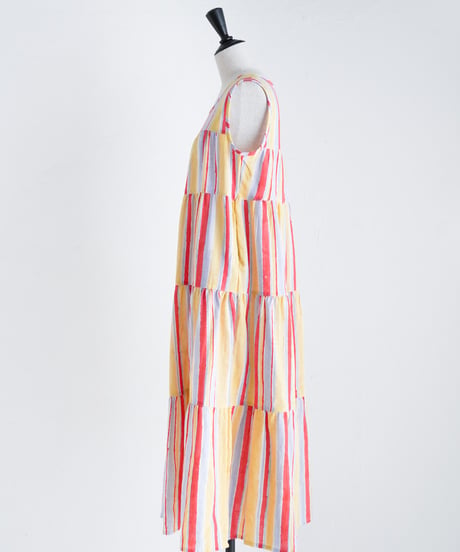 Multi stripeカディティアードワンピース