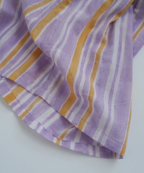 Mix stripeコットンVネックワンピース