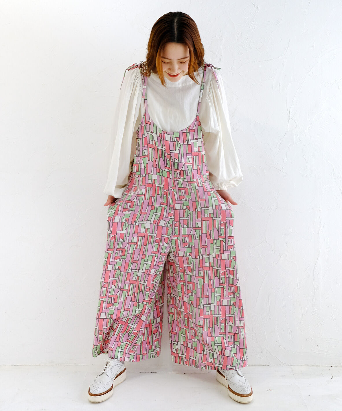 HTS コットンリネン　オーバーオール HTS コットンリネン オーバーオール