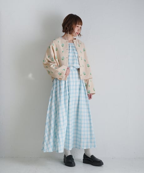 アリ刺繍コーデュロイジャケット