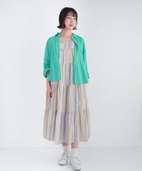 Multi stripeカディティアードワンピース