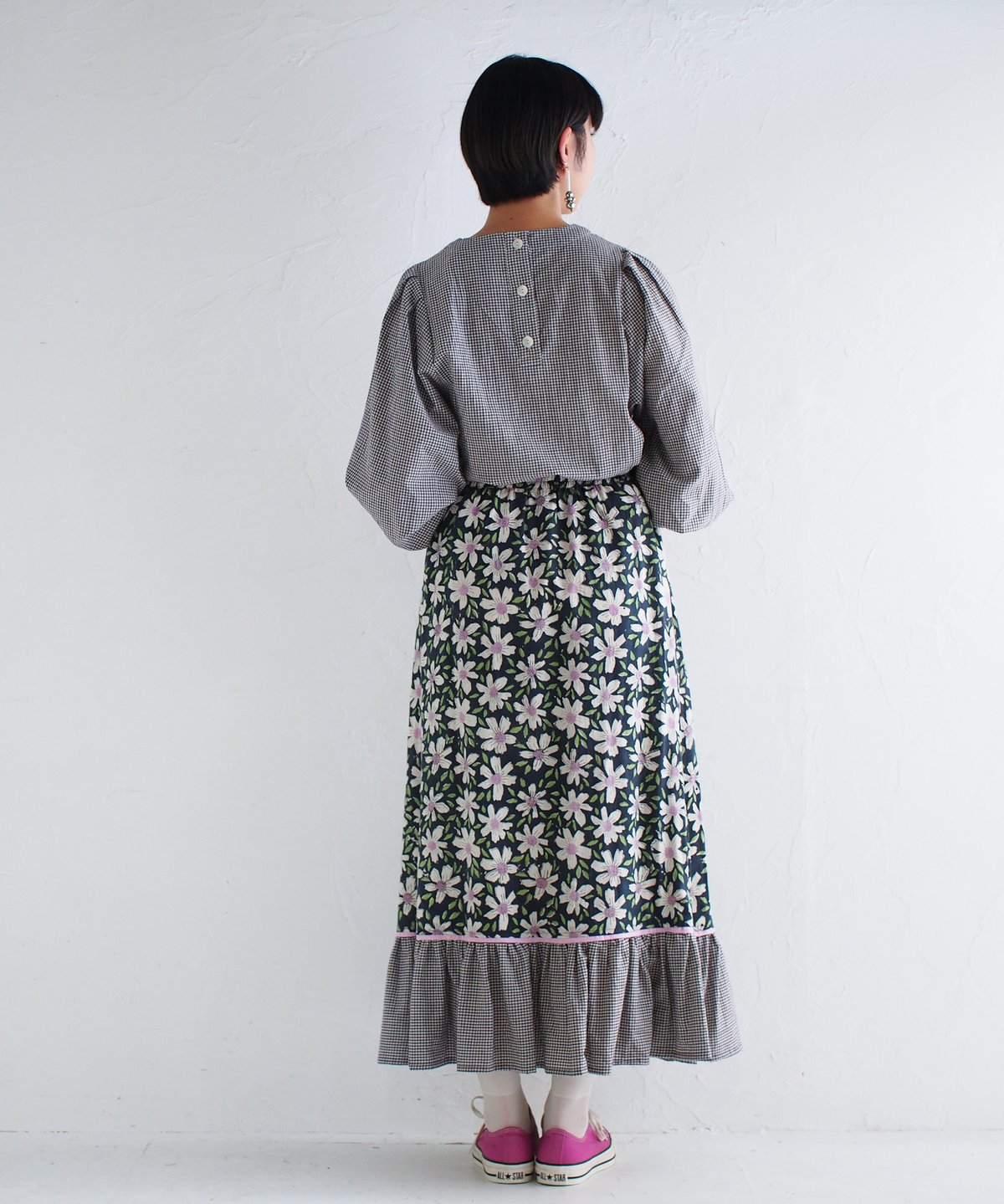 pocchiフードプルオーバー 綿麻ベージュチェック 作家 coya. 【公式通販】