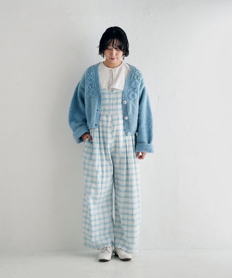 【ネパールハンドメイドニット】手編みフラワーモチーフカーディガン