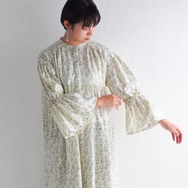 Babaghuri 　インド綿　前開き　ワンピース　カディコットン Cloth コットンカディワンピース | kapuwa