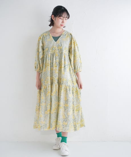 Floral コーデュロイワンピース