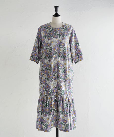 Margaretコットンカディ前ボタンワンピース