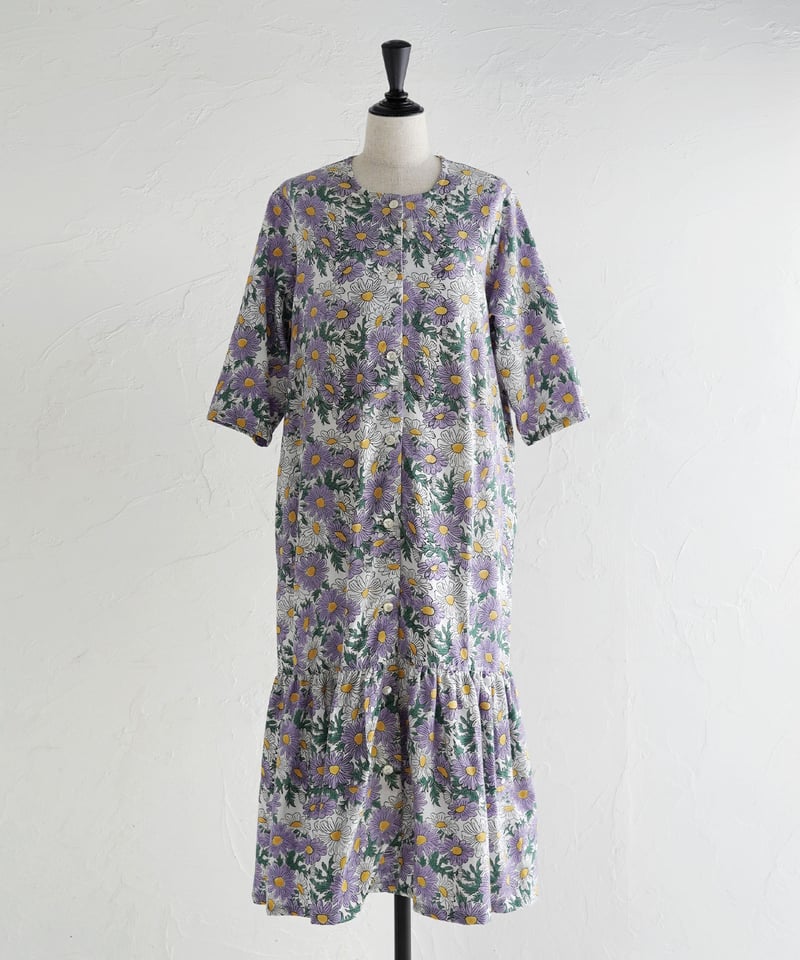 Margaretコットンカディ前ボタンワンピース | kapuwa