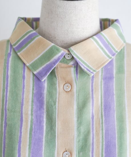 Multi stripeカディシャツチュニック