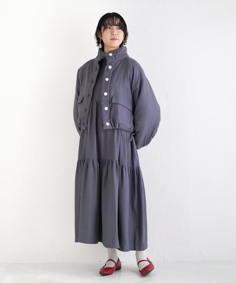 無地コットンモス中綿ジャケット