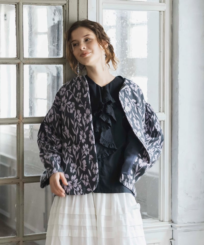 手織りジャガードフラワージャケット | kapuwa