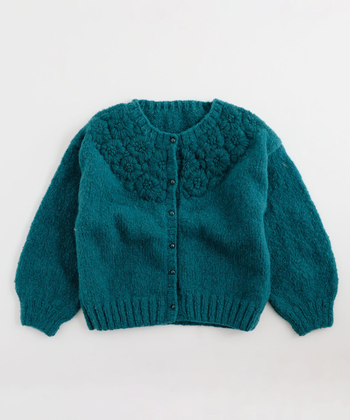 ウールナイロンフラワーカーディガン | kapuwa