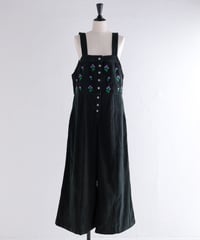 アリ刺繍コーデュロイサロペ