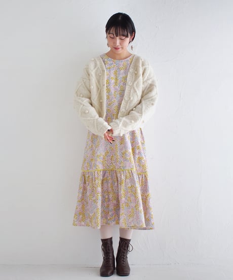 blossomコットンコーデュロイワンピース
