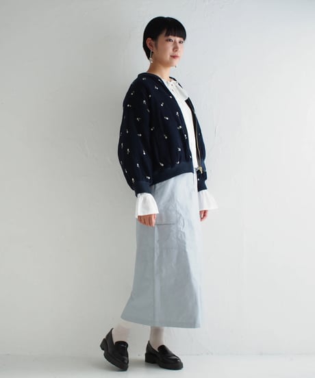 コットンポプリンストレートスカート