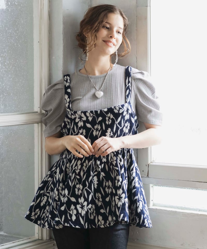 手織りジャガードフラワーキャミ | kapuwa