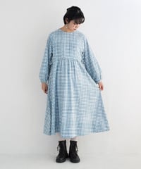 ストライプチェックカディワンピース