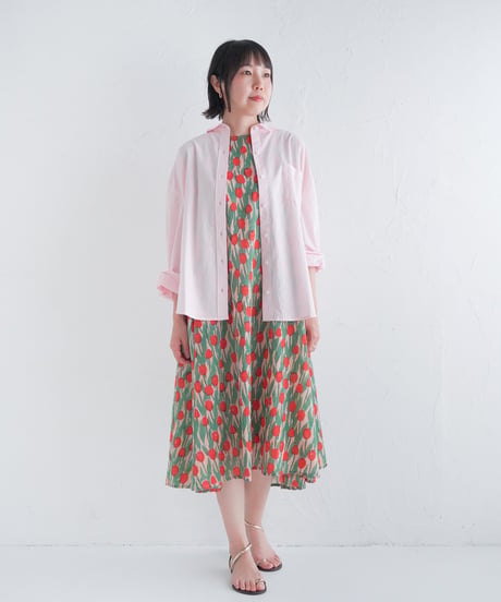 Tulip コットンカディモスリンAラインワンピース