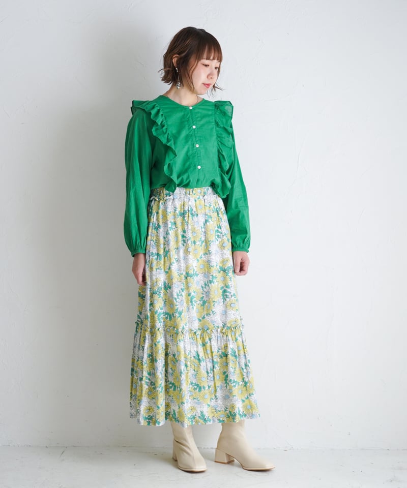 kapuwa] カプワ モスリンカディティアードスカート モスリン