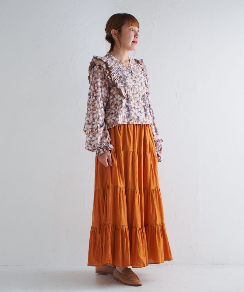 [ kapuwa] カプワ　モスリンカディティアードスカート モスリンカディティアードスカート | kapuwa