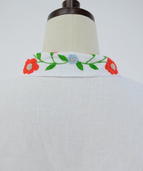 アリ刺繍Singリネンシャツ