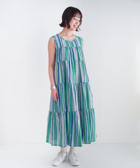 Multi stripeカディティアードワンピース