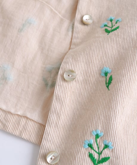 アリ刺繍コーデュロイジャケット