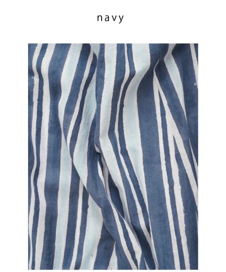 Mix stripeコットンVネックワンピース