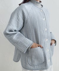 先染めチェックキルトジャケット