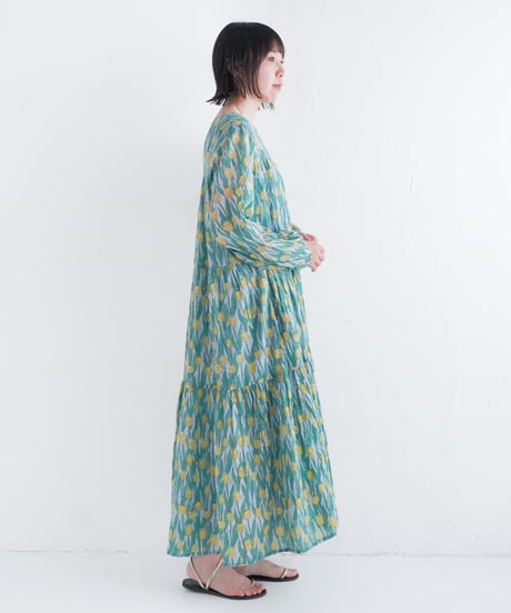 Tulip コットンカディモスリンティアードワンピース