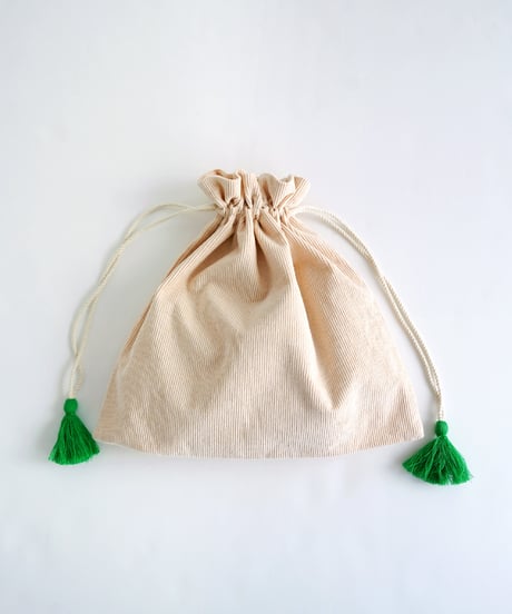 アリ刺繍コーデュロイバッグ
